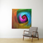 Blauw Sinaasappel Roze Moderne Abstracte Kunst Pat Wandkleed (In situ)