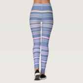 Blauw Sinaasappel Roze strepen Leggings (Achterkant)