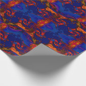 Blauw & Sinaasappel smelten print wrapping papier (Hoek)