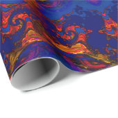 Blauw & Sinaasappel smelten print wrapping papier (Rol Hoek)