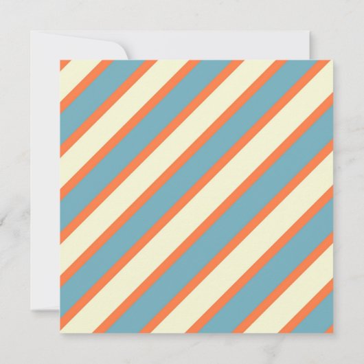 Blauw Sinaasappel Striped 40th Birthday Party Invi Kaart (Achterkant)