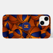 Blauw sinaasappel team kleuren basketbal sportpatr Case-Mate iPhone case (Achterkant (horizontaal))