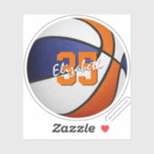 Blauw sinaasappel Team Kleuren kinder Basketbal Sticker (Vel)