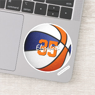 Blauw sinaasappel Team Kleuren kinder Basketbal Sticker