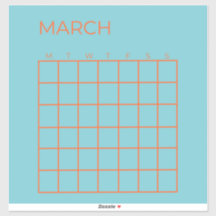 Blauw Sinaasappel Tosca maart Ongedateerde Kalende