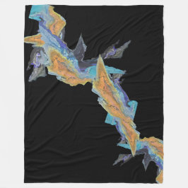 Blauw Sinaasappel Turquoise Abstracte Kunst Fleece Deken