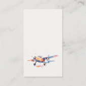 Blauw Sinaasappel Vliegtuigluier Raffle Baby showe Informatiekaartje (Achterkant)