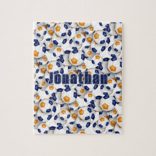 Blauw sinaasappel Voetbal Team Kleuren Jongens Mei Legpuzzel