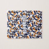 blauw sinaasappel volleybal team kleuren meisjes j legpuzzel (Horizontaal)