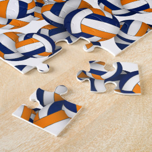 blauw sinaasappel volleybal team kleuren meisjes j legpuzzel