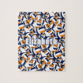 blauw sinaasappel volleybal team kleuren meisjes j legpuzzel (Verticaal)