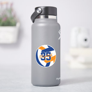 Blauw sinaasappel volleybal team kleuren sticker