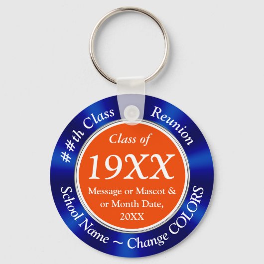 Blauw, Sinaasappel, Wit, de partijgunsten van de k Sleutelhanger (Voorkant)