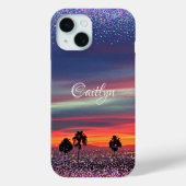 Blauw sinaasappel wolken zonsondergang ombre confe Case-Mate iPhone case (Achterkant)