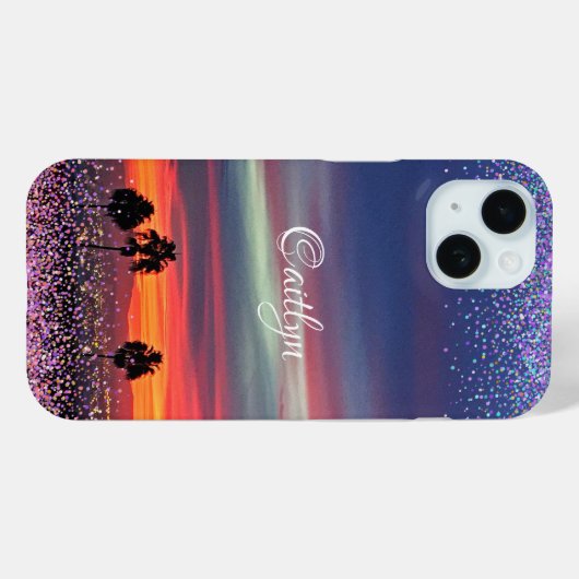 Blauw sinaasappel wolken zonsondergang ombre confe Case-Mate iPhone case (Achterkant (horizontaal))