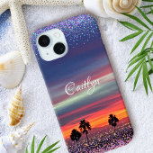 Blauw sinaasappel wolken zonsondergang ombre confe Case-Mate iPhone case