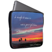 Blauw Sinaasappel Zonsondergang Foto Een enkele dr Laptop Sleeve (Voorkant Rechts)