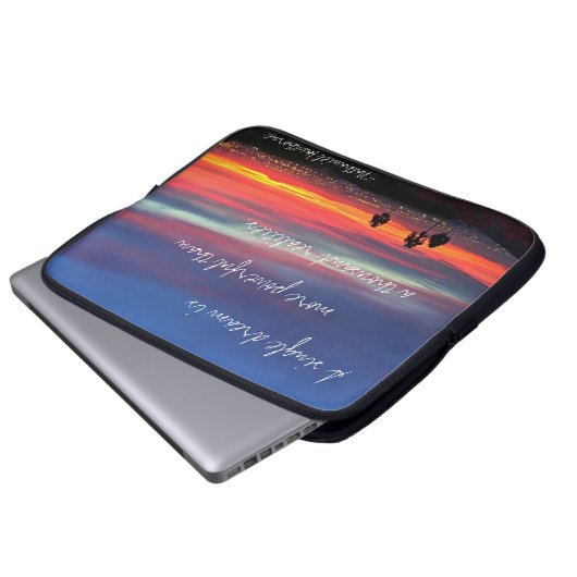 Blauw Sinaasappel Zonsondergang Foto Een enkele dr Laptop Sleeve (Voorkant onderkant)