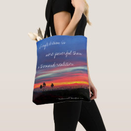 Blauw Sinaasappel Zonsondergang Foto Een enkele dr Tote Bag