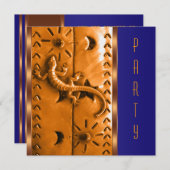 Blauw Sinaasappel Zuidwestelijke Hagedis verjaarda Kaart (Voorkant / Achterkant)