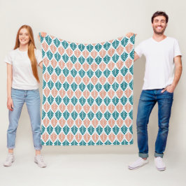 Blauw Sinaasappels bladbloemblaadje  Art-Nouveau P Fleece Deken