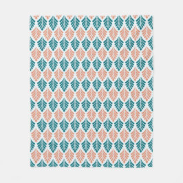 Blauw Sinaasappels bladbloemblaadje Art-Nouveau P Fleece Deken