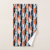 Blauw Sinaasappels penseelstreken Abstract patroon Bad Handdoek (Handdoek)
