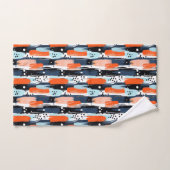 Blauw Sinaasappels penseelstreken Abstract patroon Bad Handdoek (Handdoek)