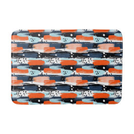 Blauw Sinaasappels penseelstreken Abstract patroon Badmat