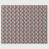 Blauw Sinaasappels penseelstreken Abstract patroon Cadeaupapier (Vlak)