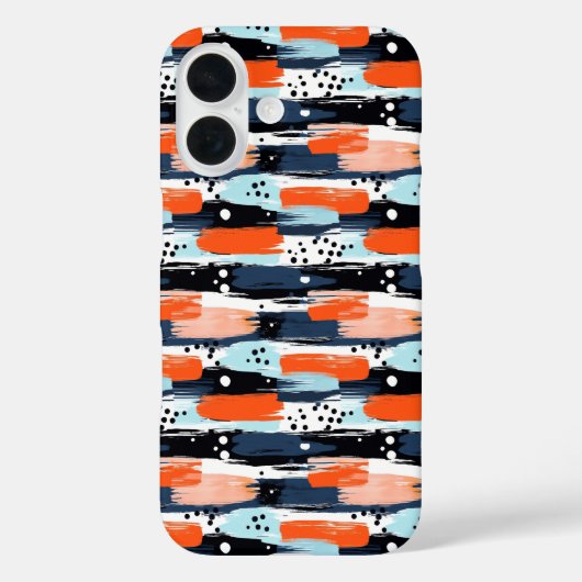 Blauw Sinaasappels penseelstreken Abstract patroon Case-Mate iPhone Case (Achterkant)