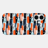 Blauw Sinaasappels penseelstreken Abstract patroon Case-Mate iPhone Case (Achterkant (horizontaal))