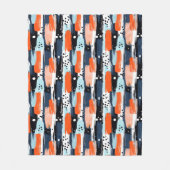 Blauw Sinaasappels penseelstreken Abstract patroon Fleece Deken (Voorkant)