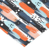 Blauw Sinaasappels penseelstreken Abstract patroon Korte Tafelloper (Hoek)