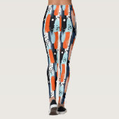 Blauw Sinaasappels penseelstreken Abstract patroon Leggings (Achterkant)