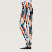 Blauw Sinaasappels penseelstreken Abstract patroon Leggings (Links)