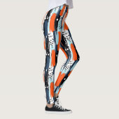 Blauw Sinaasappels penseelstreken Abstract patroon Leggings (Rechts)