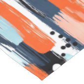 Blauw Sinaasappels penseelstreken Abstract patroon Tafelkleed (Gekanteld)