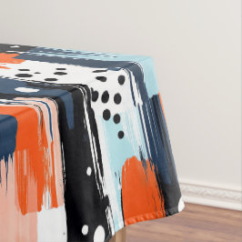 Blauw Sinaasappels penseelstreken Abstract patroon Tafelkleed