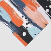 Blauw Sinaasappels penseelstreken Abstract patroon Tissuepapier (Detail)