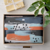 Blauw Sinaasappels penseelstreken Abstract patroon Tissuepapier (Geschenk)