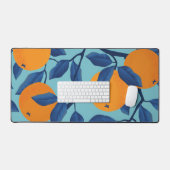 Blauw Sinaasappels takpatroon Bureaumat (Keyboard & Muis)