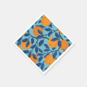 Blauw Sinaasappels takpatroon Servet (Hoek)