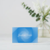 Blauw Sjabloon Professioneel Handgeschreven Script Visitekaartje (Staand voorkant)