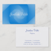 Blauw Sjabloon Professioneel Handgeschreven Script Visitekaartje (Voorkant / Achterkant)
