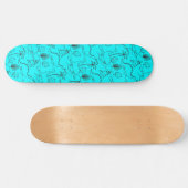 Blauw skateboard met dinosaurussen. (Horizontaal)