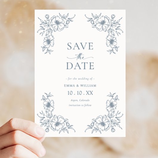 blauw Sla de datum op Save The Date