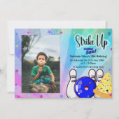 Blauw Sla Er Wat Van, Bowling Met Foto  Kaart (Voorkant)