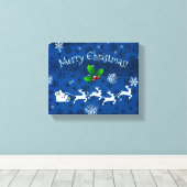 Blauw Slaap- en rendiercanvas Canvas Afdruk (Insitu (Houten vloer))