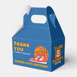 Blauw Slam Dunk Basketbal Verjaardagsfeestje Kinde Bedankdoosjes